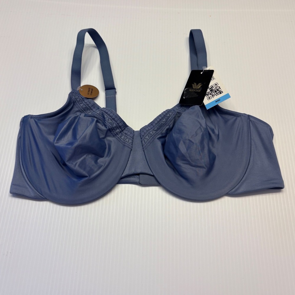Wacoal Perfect Primer Full Figure Underwire Bra Women 40C Blue  855213 NEW